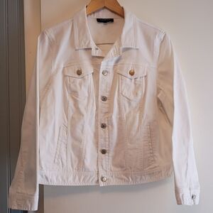Talbots Petite White Jean Jacket